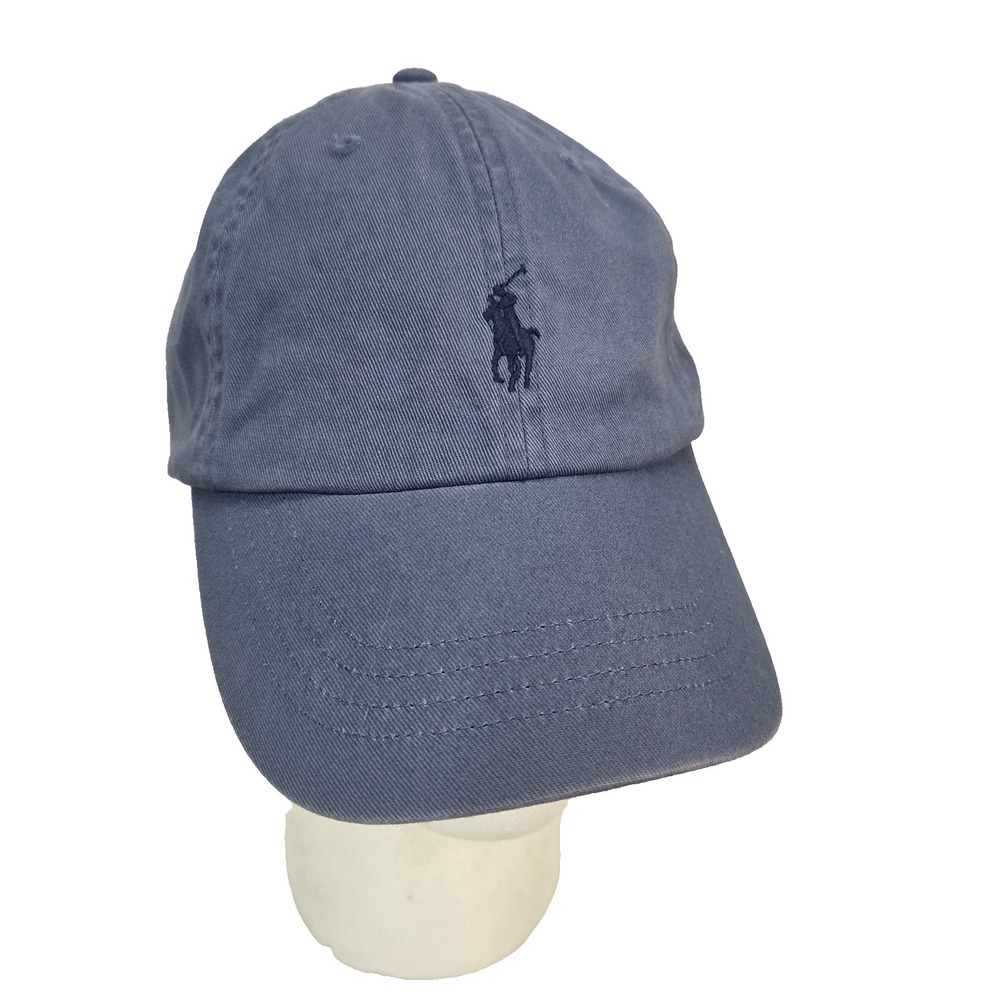 $55 Polo Ralph Lauren Iconic Cotton Chino Ball Hat Cap White Blue Strapback O/S